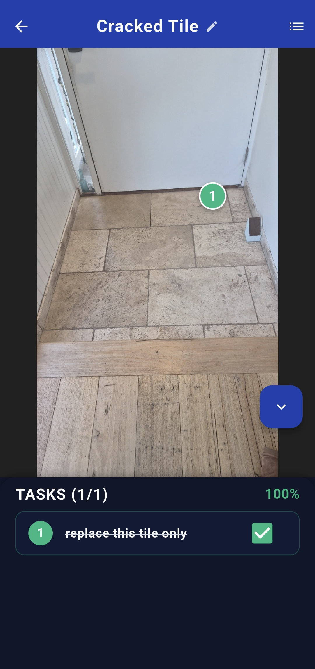 Tiling task description or completed